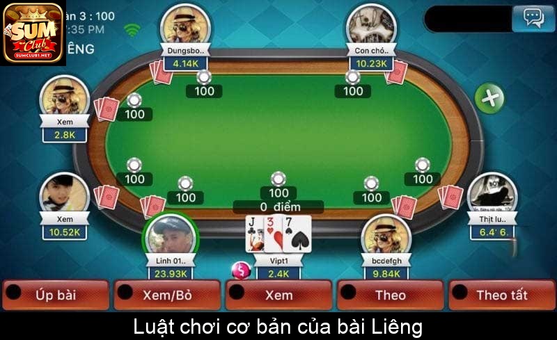 Luật chơi cơ bản của bài Liêng