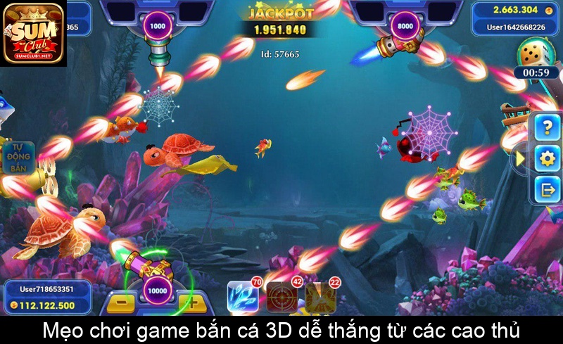 Mẹo chơi game bắn cá 3D dễ thắng từ các cao thủ