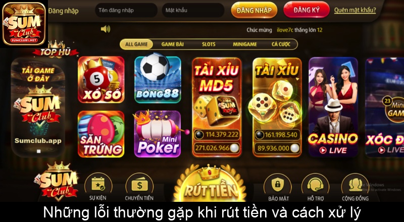 Những lỗi thường gặp khi rút tiền và cách xử lý